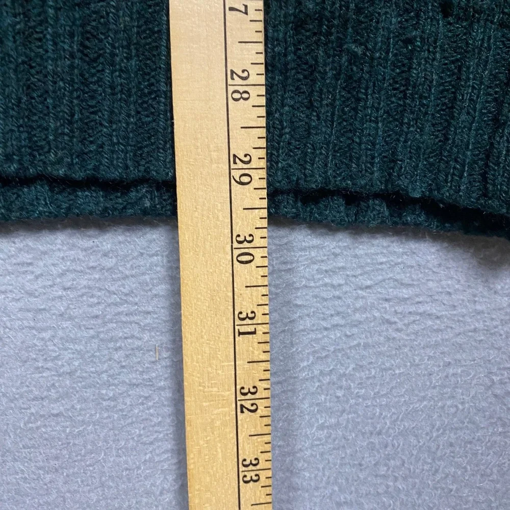 Vintage Eddie Bauer Wool Blend V-Neck Sweater Mens XL Green Fair Isle USA Made